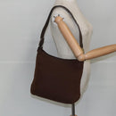 Salvatore Ferragamo Shoulder Bag Canvas Leather Brown Silver Auth bs19509-21