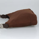 Salvatore Ferragamo Shoulder Bag Canvas Leather Brown Silver Auth bs19509-4