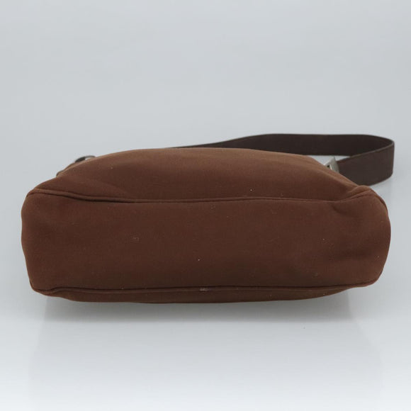 Salvatore Ferragamo Shoulder Bag Canvas Leather Brown Silver Auth bs19509