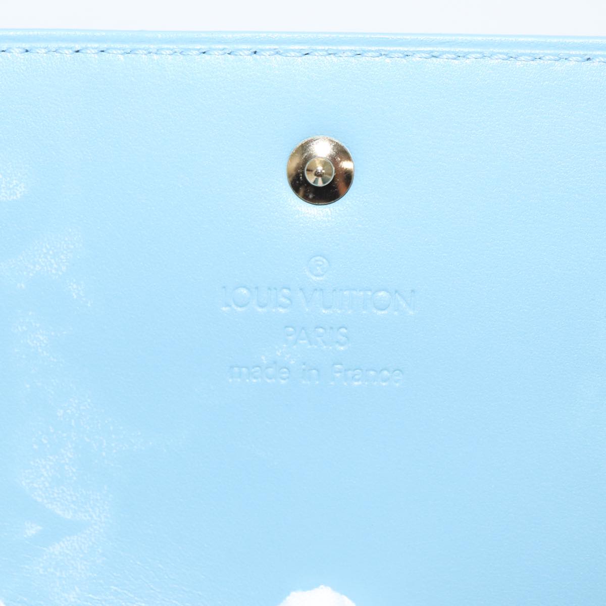 LOUIS VUITTON Monogram Vernis Walker Wallet Baby Blue M91073 LV Auth bs19521