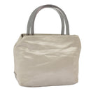 PRADA Tote Bag Satin plastic Silver Silver Auth bs19572-1