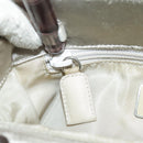 PRADA Tote Bag Satin plastic Silver Silver Auth bs19572-24