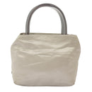 PRADA Tote Bag Satin plastic Silver Silver Auth bs19572-13