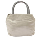 PRADA Tote Bag Satin plastic Silver Silver Auth bs19572-2