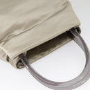 PRADA Tote Bag Satin plastic Silver Silver Auth bs19572-6