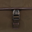 PRADA Shoulder Bag Nylon Khaki Brown Silver Auth bs19573-18