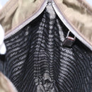 PRADA Shoulder Bag Nylon Khaki Brown Silver Auth bs19573-21