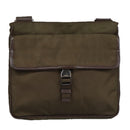 PRADA Shoulder Bag Nylon Khaki Brown Silver Auth bs19573-13