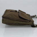 PRADA Shoulder Bag Nylon Khaki Brown Silver Auth bs19573-3