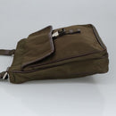 PRADA Shoulder Bag Nylon Khaki Brown Silver Auth bs19573-4
