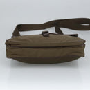 PRADA Shoulder Bag Nylon Khaki Brown Silver Auth bs19573-5