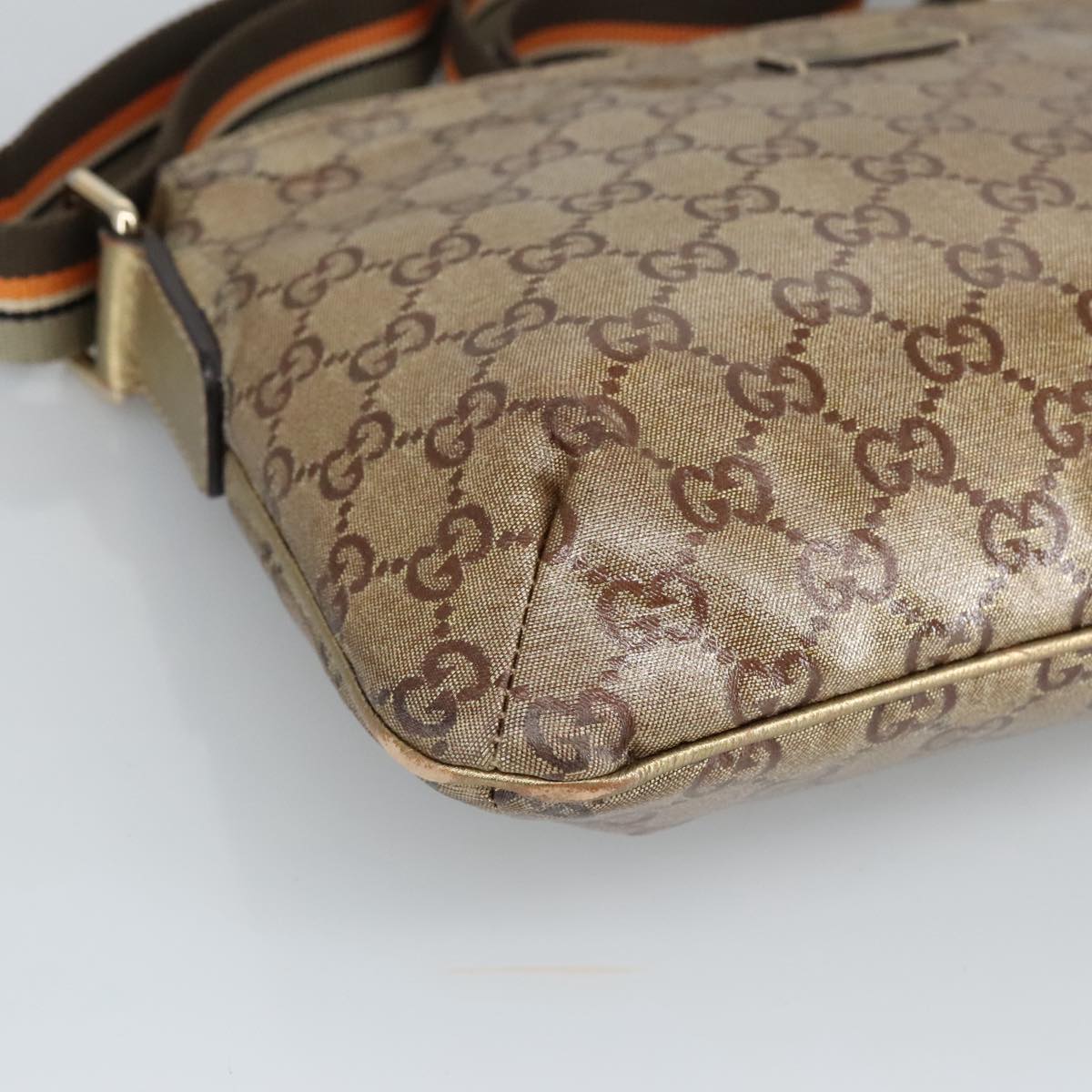 GUCCI GG crystal Shoulder Bag outlet Beige Gold 189749 Auth bs19575