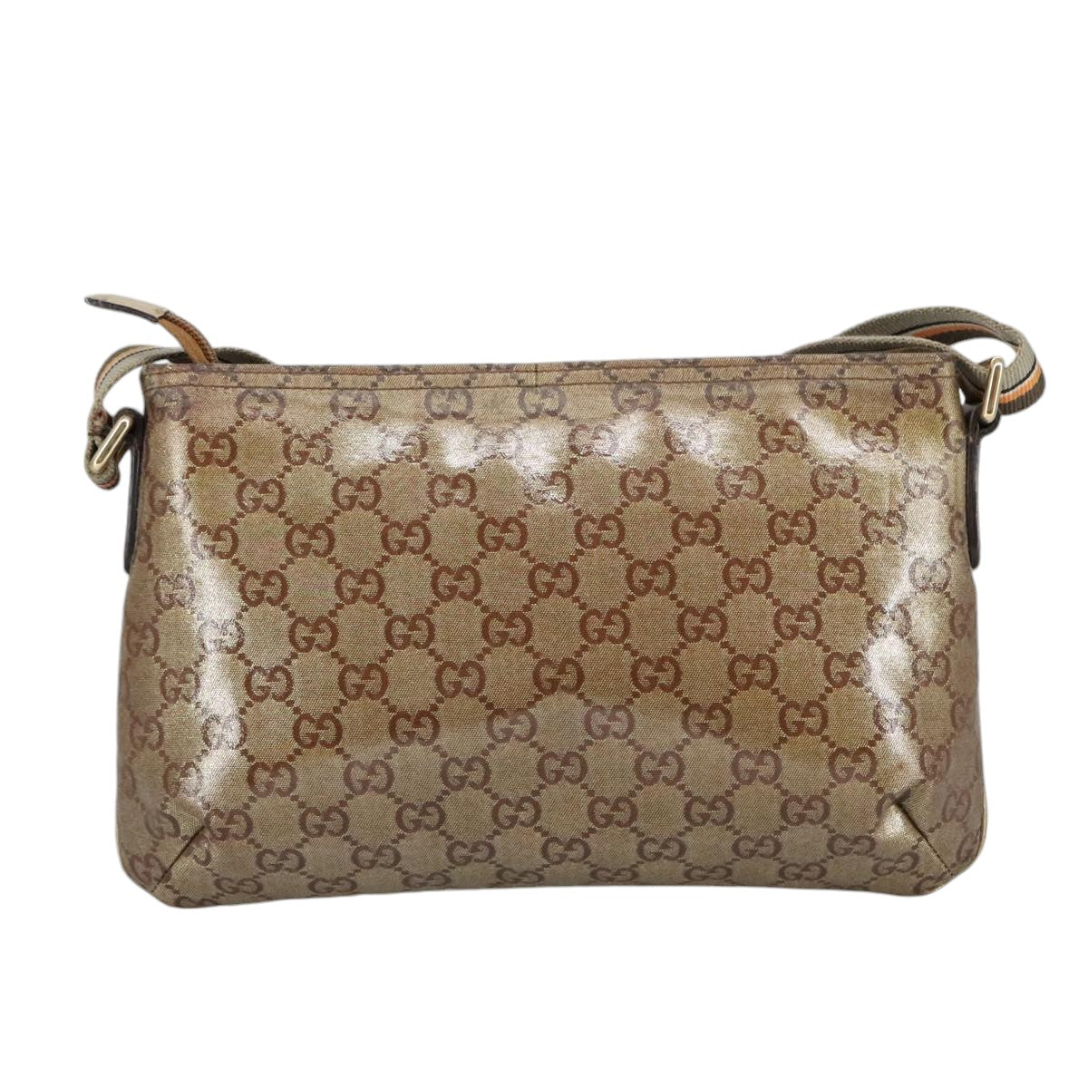 GUCCI GG crystal Shoulder Bag outlet Beige Gold 189749 Auth bs19575