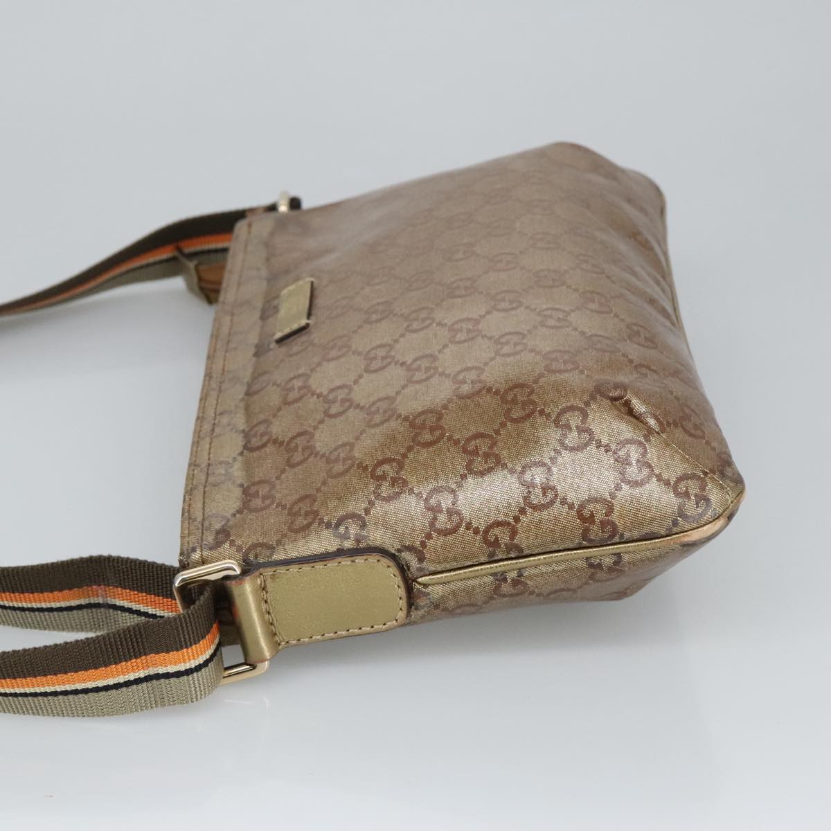 GUCCI GG crystal Shoulder Bag outlet Beige Gold 189749 Auth bs19575