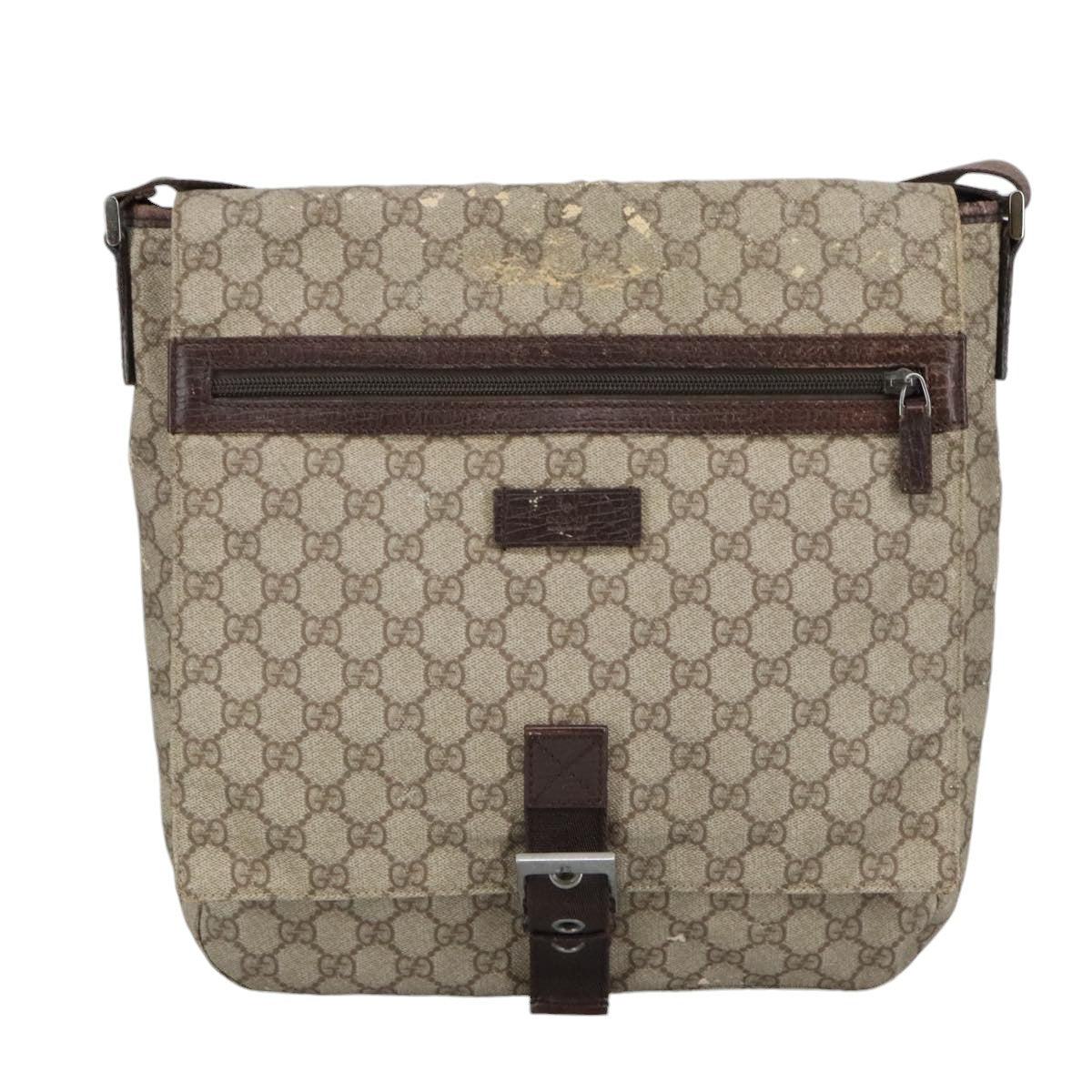 GUCCI GG Supreme Shoulder Bag PVC Beige 141626 Auth bs19582 - 0