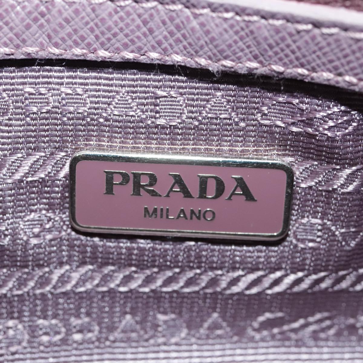 PRADA Chain Hand Bag Nylon 2way Purple Silver Auth bs19584