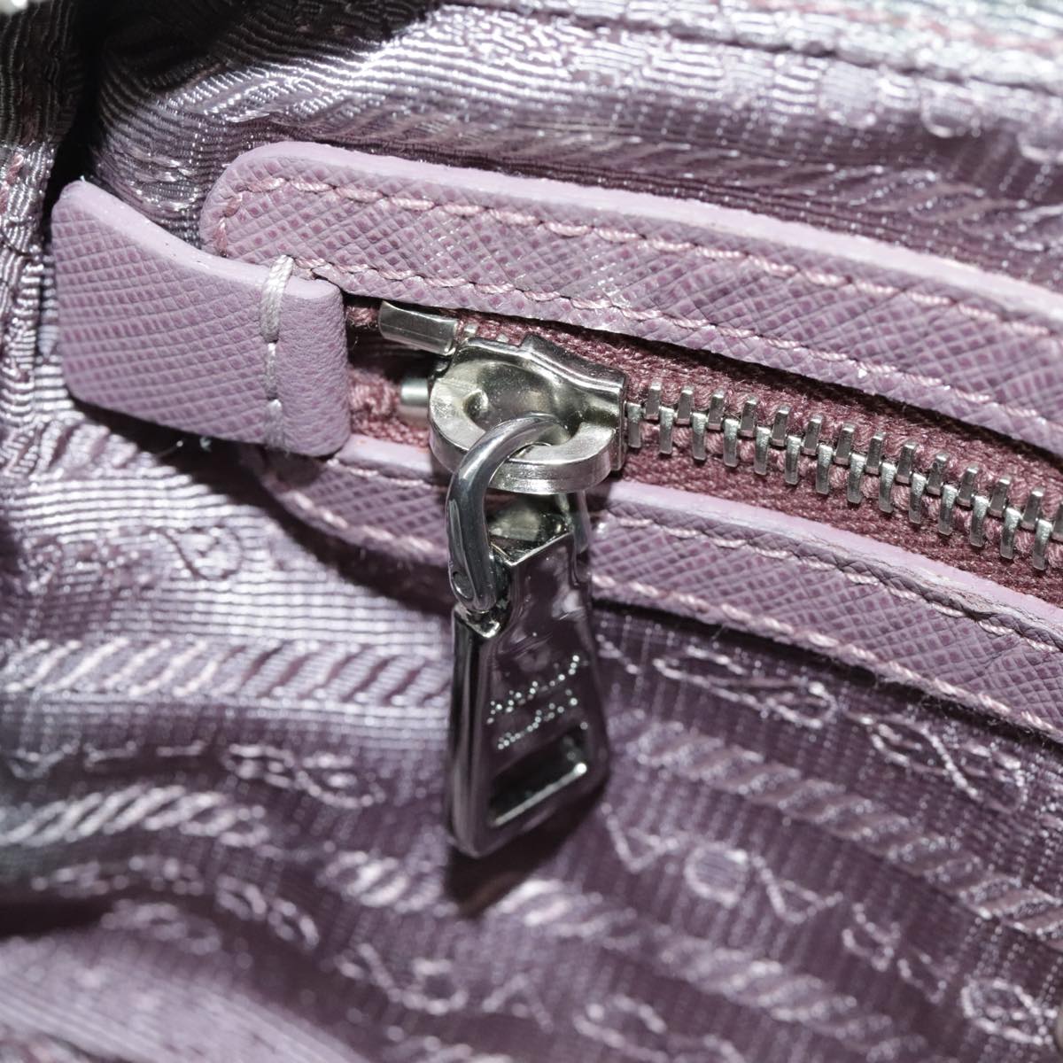 PRADA Chain Hand Bag Nylon 2way Purple Silver Auth bs19584