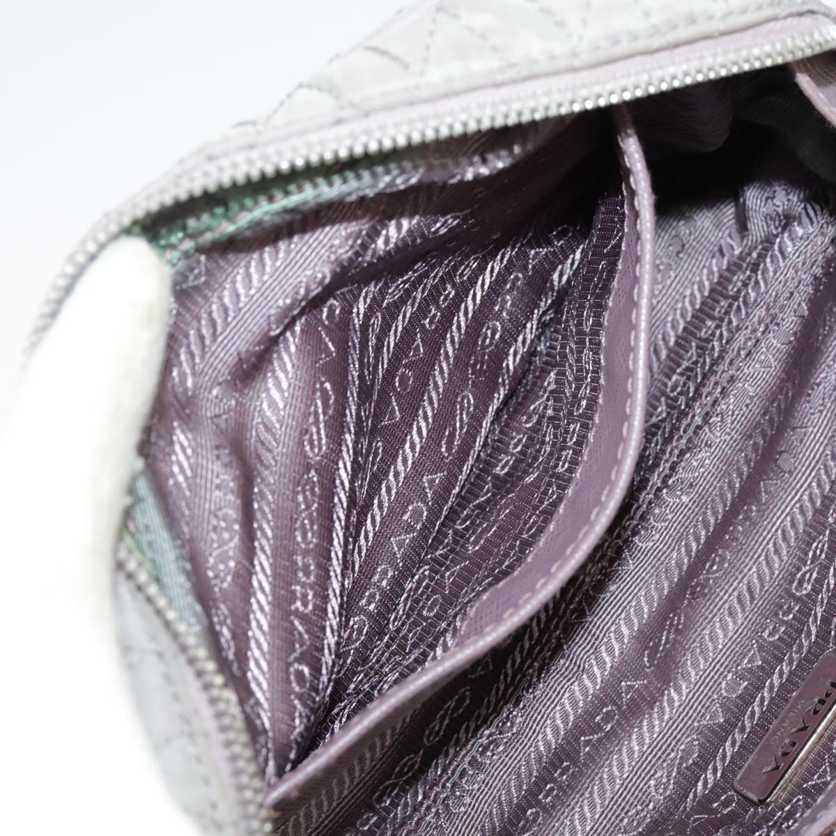 PRADA Chain Hand Bag Nylon 2way Purple Silver Auth bs19584