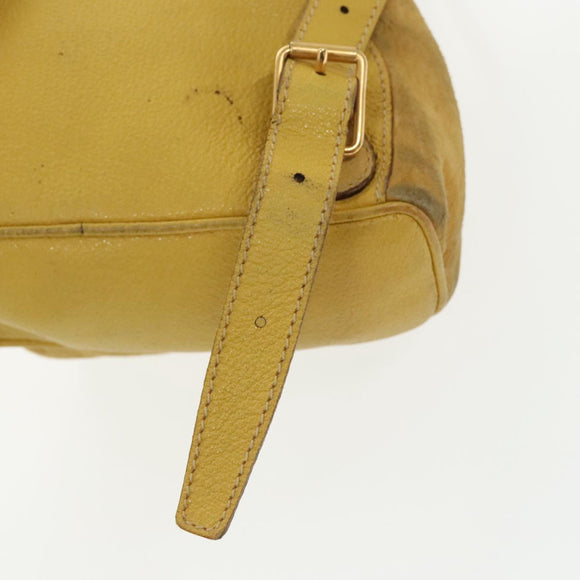 GUCCI Bamboo Backpack Suede Leather Yellow Gold 003 2058 0030 Auth bs19589