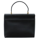 Salvatore Ferragamo Gancini Hand Bag Leather Black Gold Auth bs19613-2