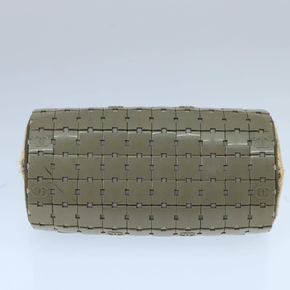 CHANEL Hand Bag plastic Khaki CC Auth bs19614