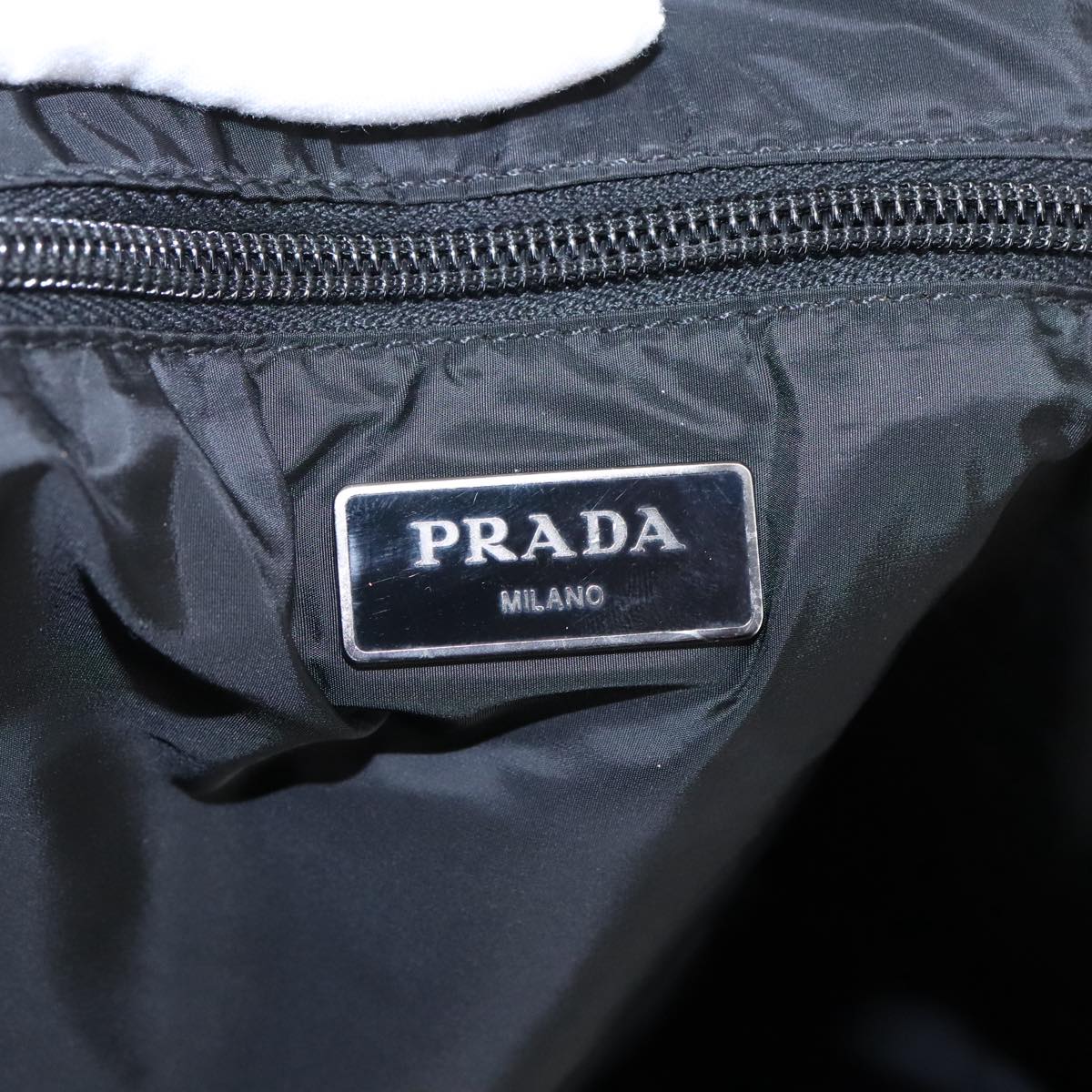 PRADA Tote Bag Nylon Black Gray Auth bs19623