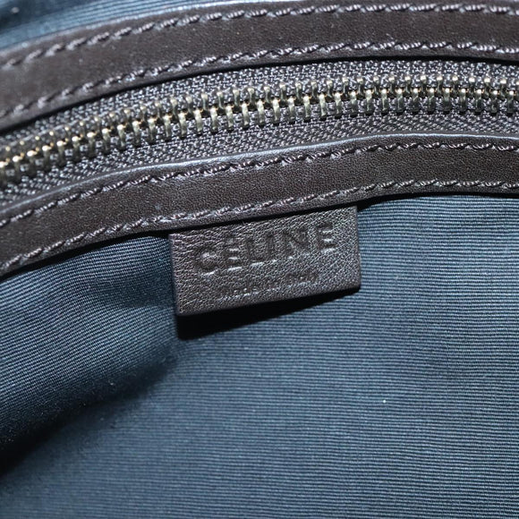 CELINE Shoulder Bag Leather Gray Auth bs19628