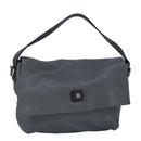 CELINE Shoulder Bag Leather Gray Auth bs19628-1