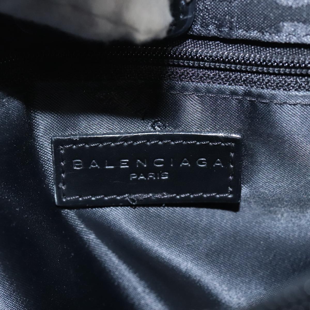 BALENCIAGA Tote Bag Nylon Black Silver Auth bs19629