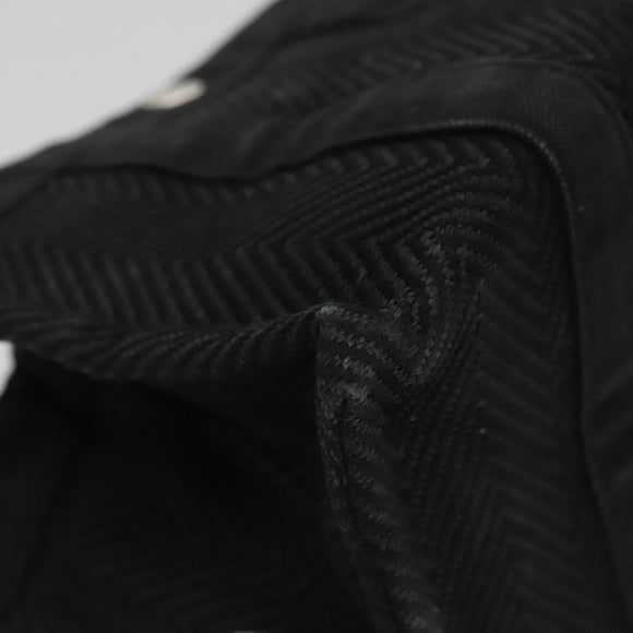 HERMES Mini Cabas Pouch Canvas Black Auth bs19636