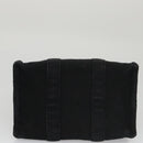 HERMES Mini Cabas Pouch Canvas Black Auth bs19636-6