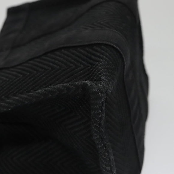 HERMES Mini Cabas Pouch Canvas Black Auth bs19636