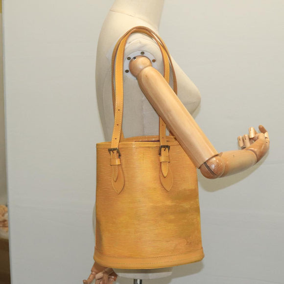 LOUIS VUITTON Epi Bucket PM Shoulder Bag SPO Yellow LV Auth bs19641