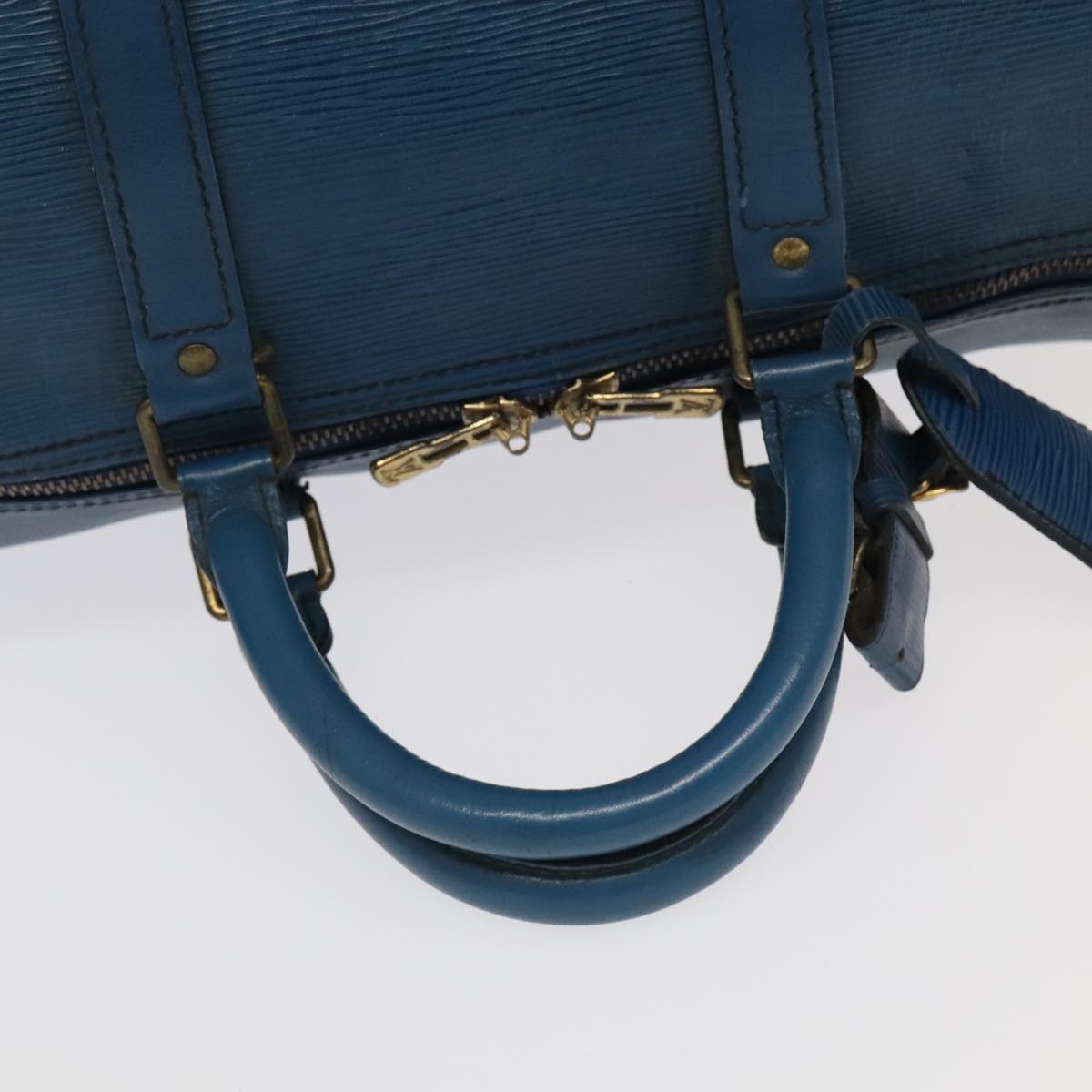 LOUIS VUITTON Epi Keepall 55 Boston Bag Vintage Blue M42955 LV Auth bs19643