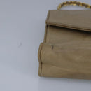 CHANEL Chain Shoulder Bag Lamb Skin Beige Gold CC Auth bs19652-14