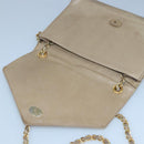 CHANEL Chain Shoulder Bag Lamb Skin Beige Gold CC Auth bs19652-9