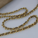 CHANEL Chain Shoulder Bag Lamb Skin Beige Gold CC Auth bs19652-7