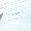 CHANEL Chain Flower Stitch Shoulder Bag Lamb Skin Beige Silver CC Auth bs19654-19
