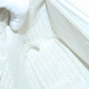 CHANEL Chain Flower Stitch Shoulder Bag Lamb Skin Beige Silver CC Auth bs19654-21