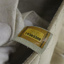 CHANEL Chain Flower Stitch Shoulder Bag Lamb Skin Beige Silver CC Auth bs19654-11