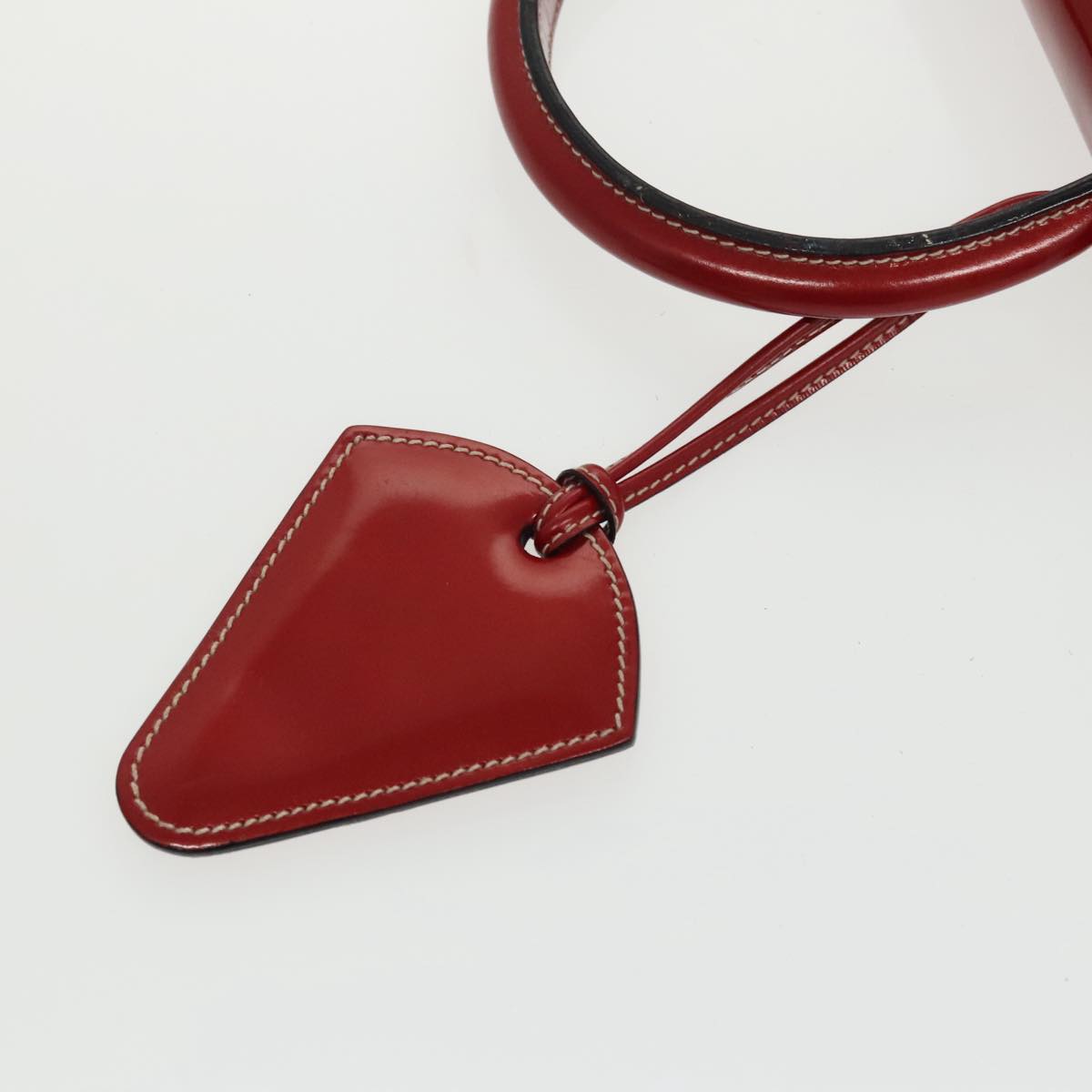 LOEWE Barcelona Hand Bag Enamel Red Auth bs19664