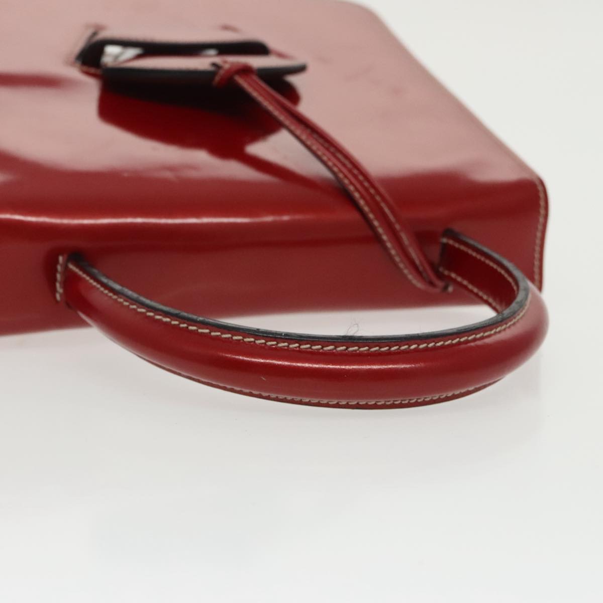 LOEWE Barcelona Hand Bag Enamel Red Auth bs19664