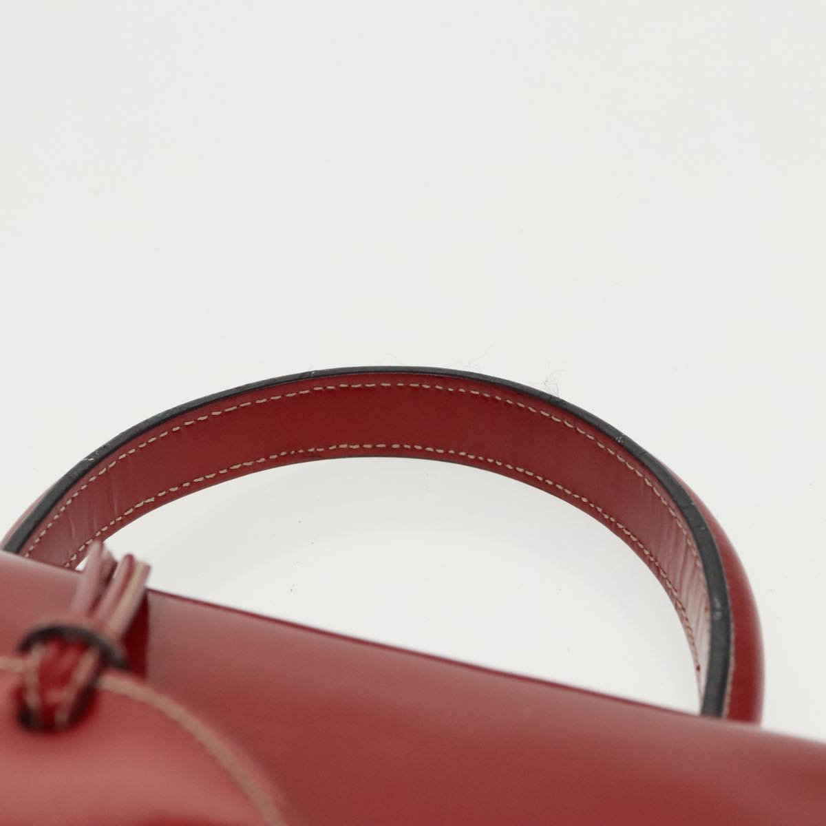 LOEWE Barcelona Hand Bag Enamel Red Auth bs19664