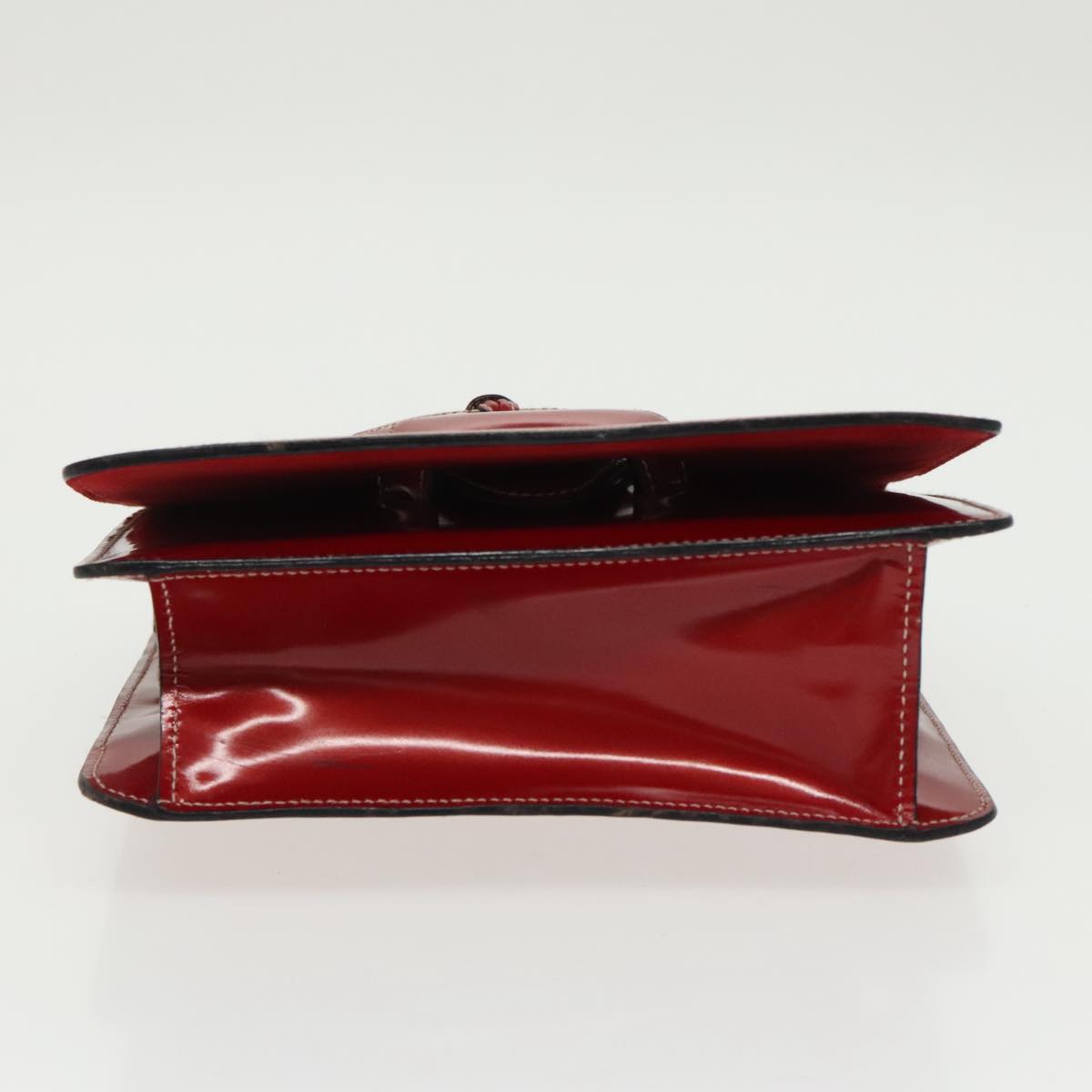 LOEWE Barcelona Hand Bag Enamel Red Auth bs19664