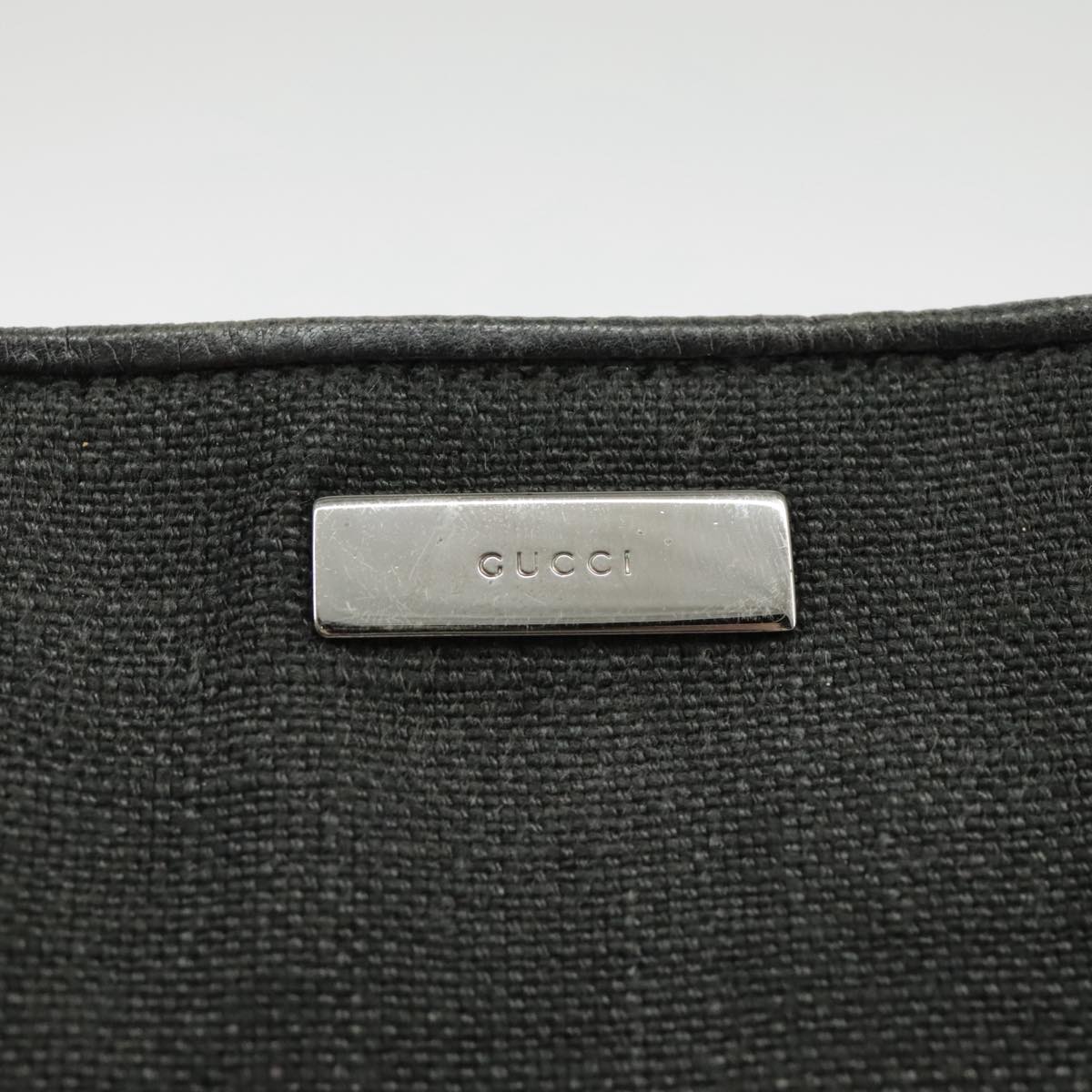 GUCCI Hand Bag Canvas Black 001 4243 Auth bs19668