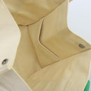 HERMES Bora Bora PM Tote Bag Canvas White Green Silver Auth bs19675-16