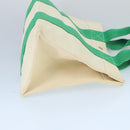 HERMES Bora Bora PM Tote Bag Canvas White Green Silver Auth bs19675-3
