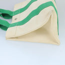 HERMES Bora Bora PM Tote Bag Canvas White Green Silver Auth bs19675-4