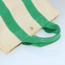 HERMES Bora Bora PM Tote Bag Canvas White Green Silver Auth bs19675-6