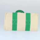 HERMES Bora Bora PM Tote Bag Canvas White Green Silver Auth bs19675-5